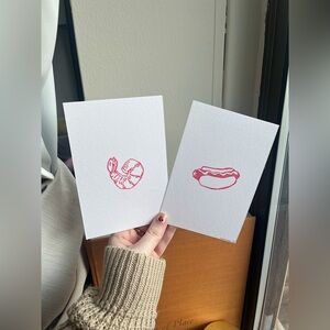 Set of 2 - Handmade original 4x6 linocut prints